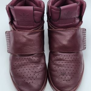 Maroon Adidas Tubular Invaders High Tops Size 5 Boy's/Men's 7 Women's Leather